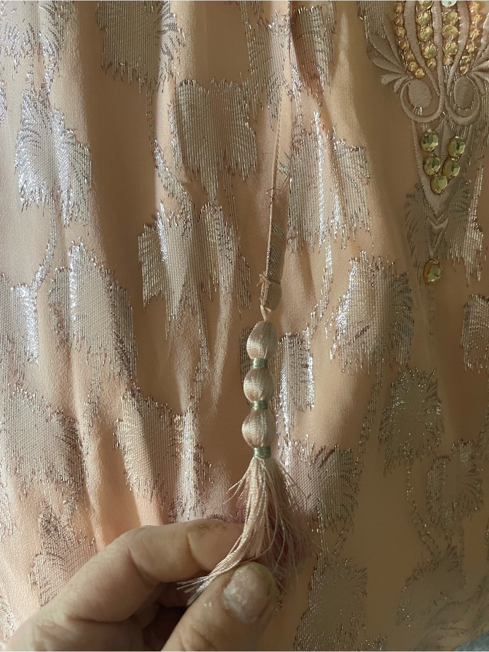 Lilly Pulitzer Blush Pink Metallic Tassel Embellished Dress
